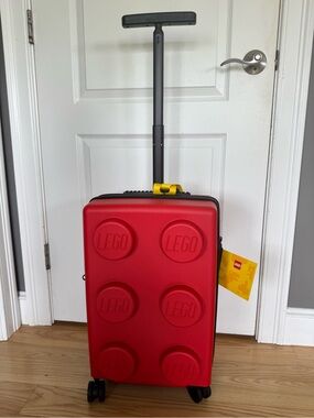 LEGO Carry On Suitcase Hard Shell Spinner Luggage Red Brick NWT Travel Bag